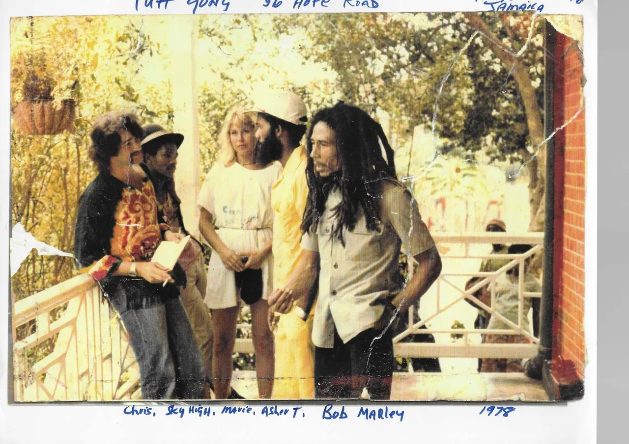 1978 in Kingston, Jamaica, at 56 Hope Road, great Bob Marley place. With one of my bredren and his wife, Chris and Mariam Offringa from Amsterdam, Holland, and Asher T, Bob accountant. The great Bob Marley, Rest in Power.