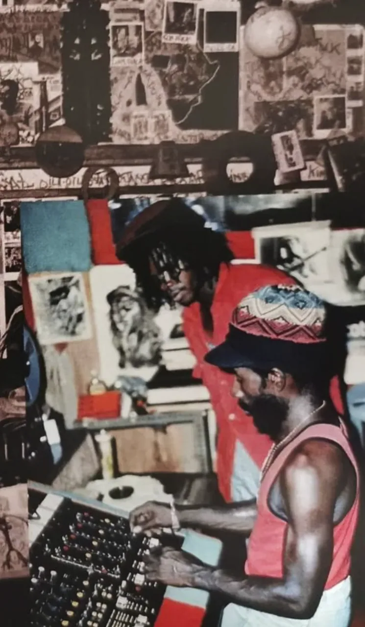 This photo was taken in 1976 in Lee Scratch Upsetter Perry studio. He’s like my great teacher of music, also was with Bob Marley. He was my great teacher of music.