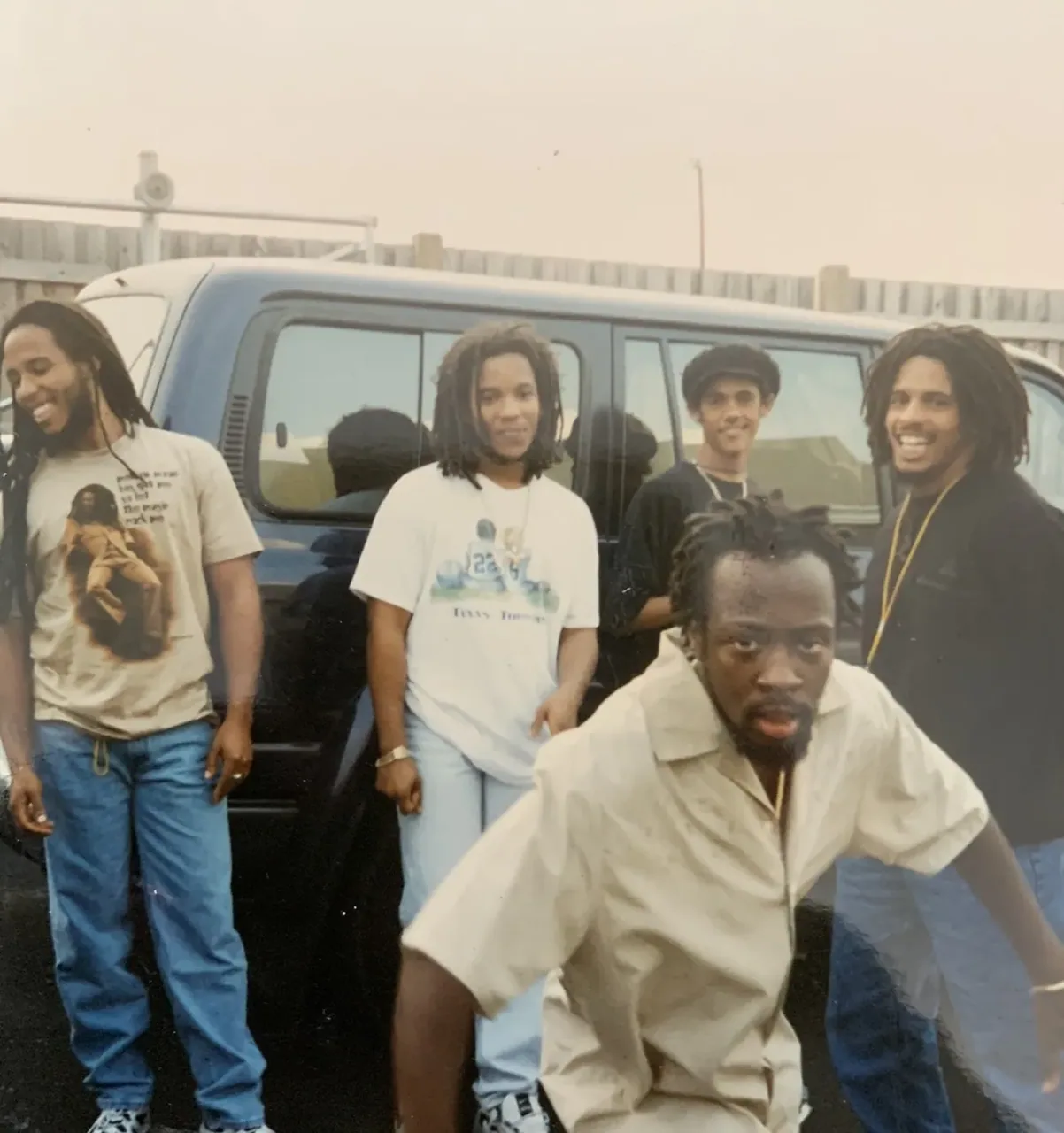 1996 Smokey Groove tour. Ziggy Marley and Melody Makers with Wyclef from Fugees. Photo Ziggy, Steve, Jr. Gong, and Rohan Marley. Great tour. 2020 January in Hollywood, California with Wyclef.