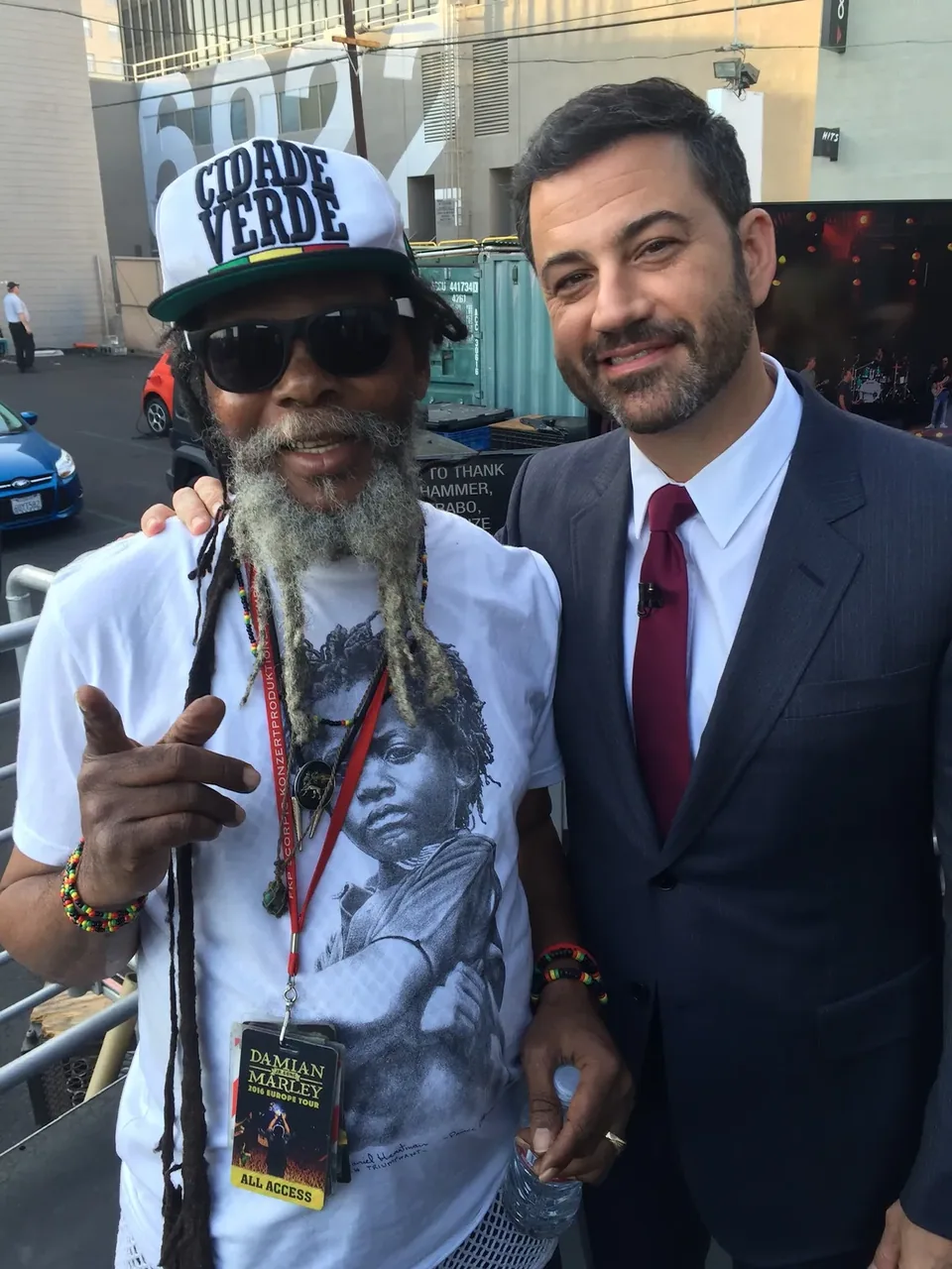 With the great Jimmy Kimmel on his show in LA. Show with Jr. Gong. Life Journey, Rastaman Passing By.